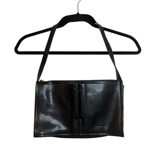 Francesco Biasia Black Leather Pocket Handbag